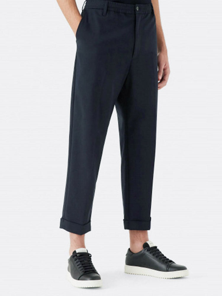 Armani EA Kişilər üçün Rahat Dartılan Düz Ayaqlı Gündəlik Şalvar, Qısa Şalvar, 6L1PL4 1NHOZ