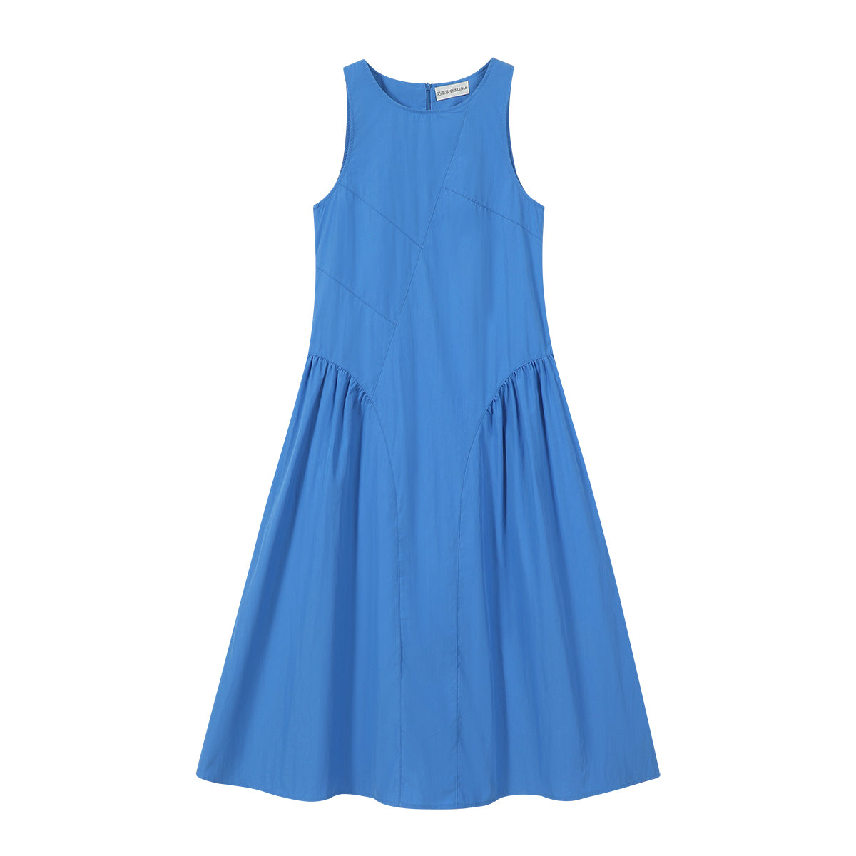 Cholisa-nın qadınlar üçün super gözəl və unikal Klein mavi rəngli uzun don, 2026-cı il üçün yeni yay modası, qolsuz və zərif.