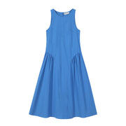 Cholisa-nın qadınlar üçün super gözəl və unikal Klein mavi rəngli uzun don, 2026-cı il üçün yeni yay modası, qolsuz və zərif.