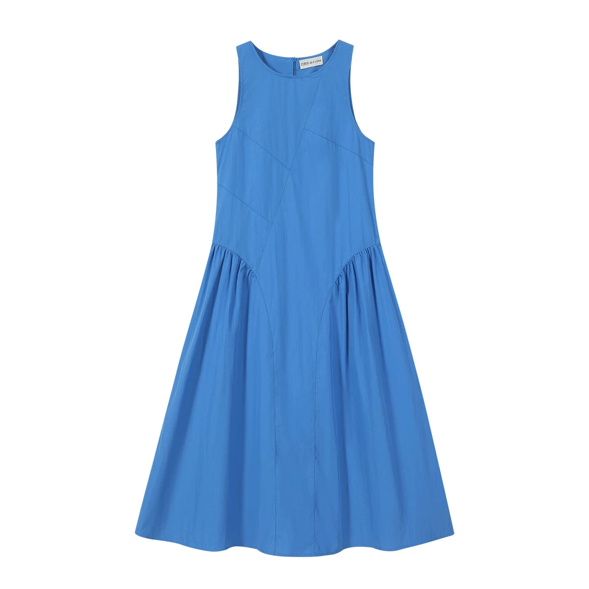 Cholisa-nın qadınlar üçün super gözəl və unikal Klein mavi rəngli uzun don, 2026-cı il üçün yeni yay modası, qolsuz və zərif.