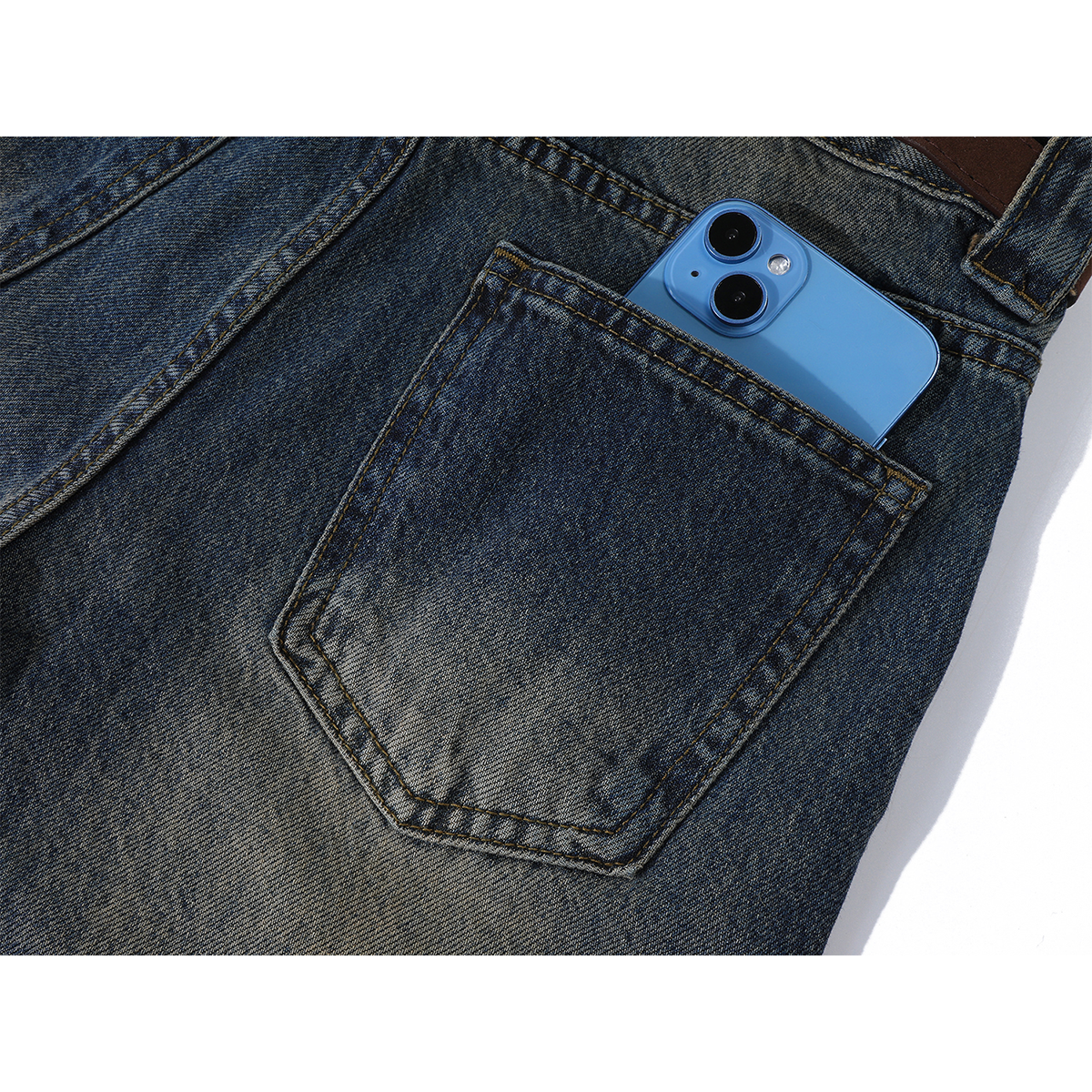 Chorissa Retro İsti Qız Yüksək Bel Geniş Ayaqlı Cins Şalvar Qadınlar üçün 2025 Payız Yeni Stil Dizaynı Çox yönlü boş şalvar