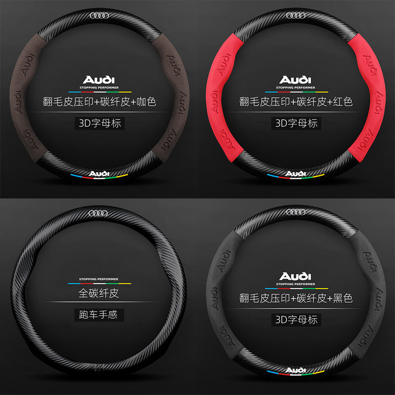 Audi avtomobil sükan örtüyü A4L A6L A3 Q2L Q5L Q3/7 A5/7 ultra nazik nəfəs alan orijinal dəri sükan örtüyü