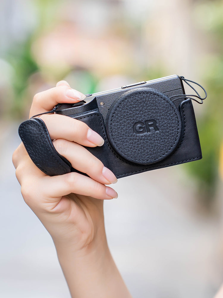 Fotoqraf/RƏF Ricoh GR3X qoruyucu qutu üçün uyğundur GR3 dəri qutu gr4 kamera qutusu Ricoh gr3hdf yarım dəst kamera çantası əsl dəri bilək qayışı obyektiv qapağı retro əsas qoruyucu çanta aksesuarları