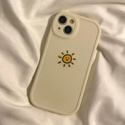 Simple Sun Moon Phone Case for iPhone 11 12 13 14 15 Pro Max