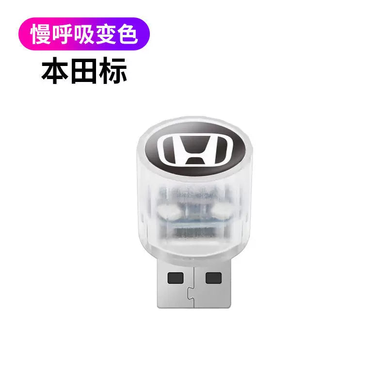 Avtomobilin ətraf işıqlandırması, simsiz USB avtomobil salonu üçün LED nəfəs alan işıq, dekorativ yeddi rəngli gecə işığı.