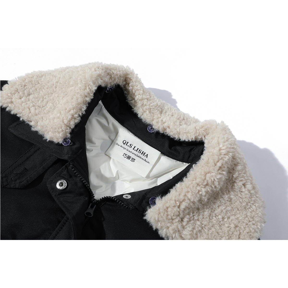 Chalisa Qış Qadınlar üçün Yüksək Səviyyəli Qəşəng Qısa Yüngül Qara Aşağı Gödəkçə, Unikal və Zərif Dizayn