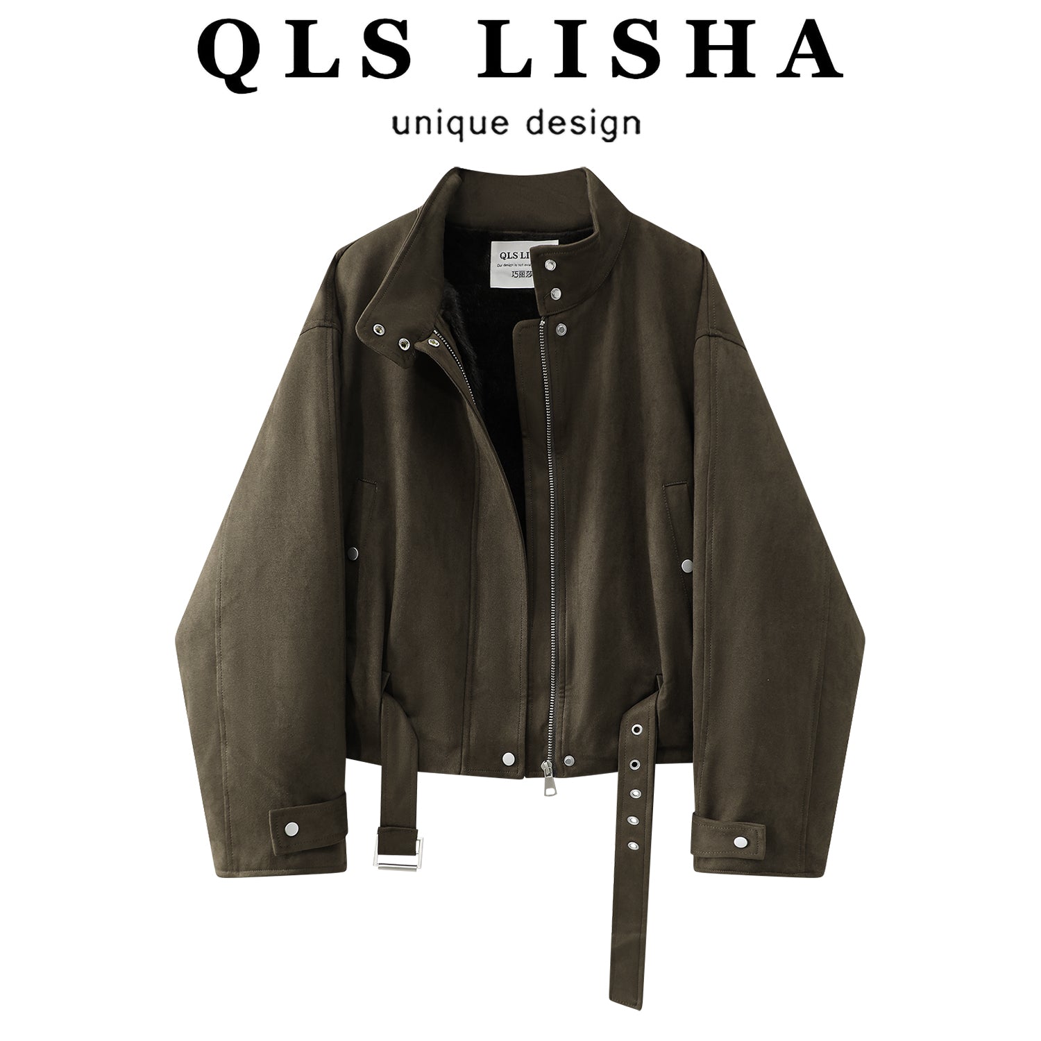 Qadınlar üçün qalın zamşa Cholisa palto, 2026 yeni model, flis astarlı və qalınlaşdırılmış gündəlik iş gödəkçəsi, qış motosiklet topu.