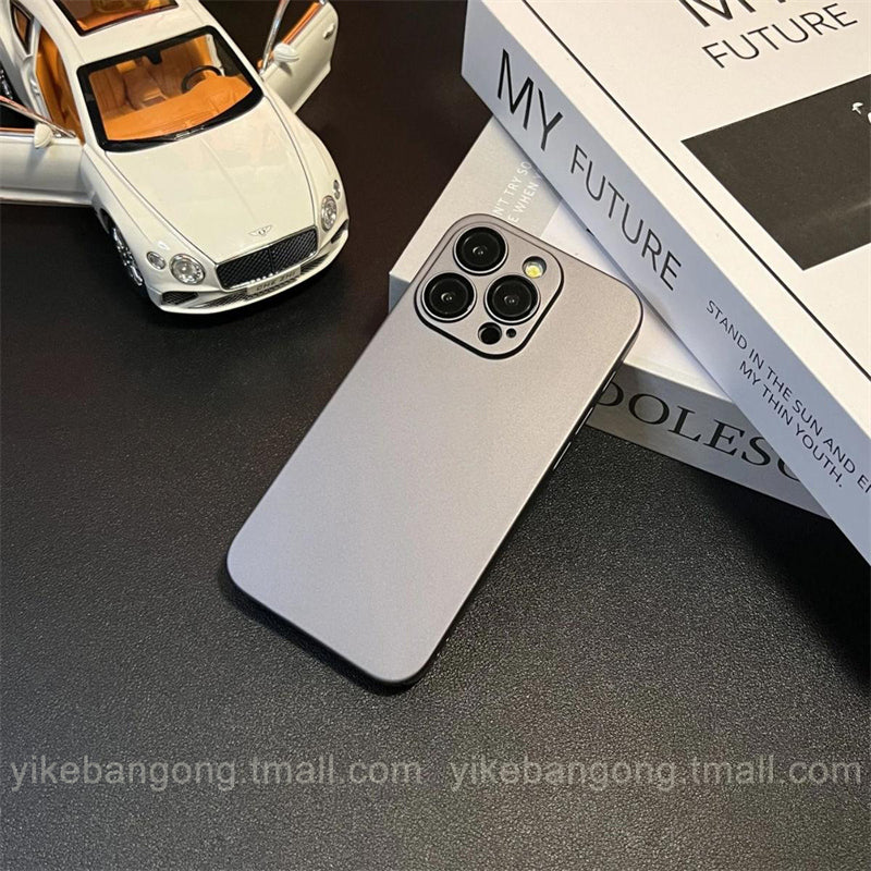 ins yüksək dərəcəli əsas rəngli titan metal teksturalı iPhone17pro Apple 14 mobil telefon qutusu 16ProMax yeni 11 barmaq izinə qarşı 12 kişi və qadın 13 cütlük 14plus 15promax düşməyə qarşı örtük üçün uyğundur