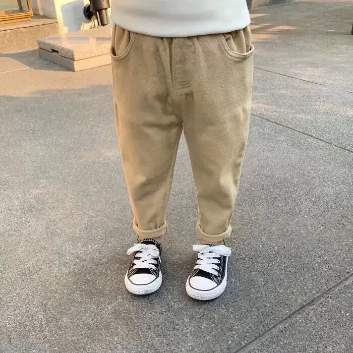 Oğlanlar üçün təsadüfi şalvarlar Bərk uşaq geyimləri Uşaq problemi