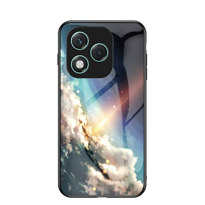 Boyalı şüşəli Honor 400 Lite telefon korpusu, Honor 400 Lite qoruyucu korpusu, xəyalpərəst ulduzlu səma tam örtüklü damcıdan qorunma ABR-NX1 shell N31C1 kişilər və qadınlar üçün yeni ultra nazik korpus, xarici versiya üçün uyğundur.