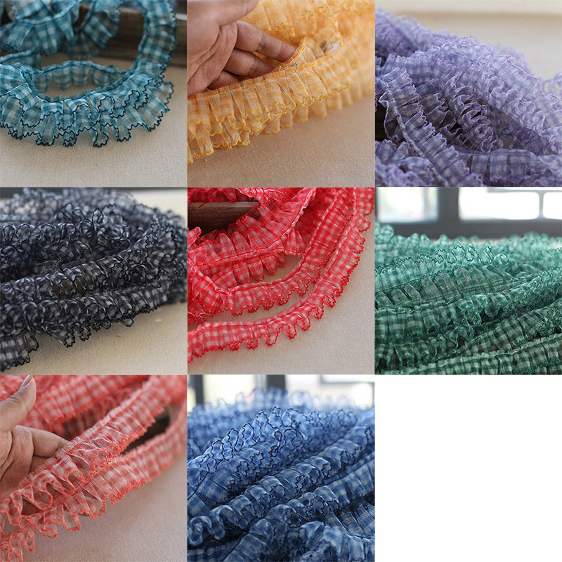3CM geniş mesh kiçik plaid krujeva paltar bəzək krujeva diy geyim pərdə aksesuarları parça trim