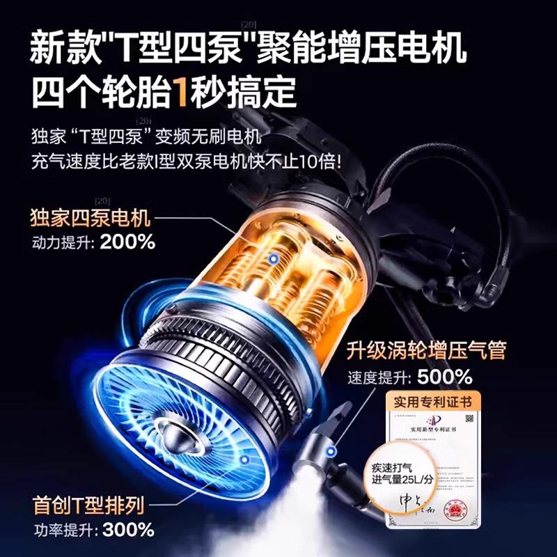 Təkər təzyiqinin monitorinqi və təcili starter ilə təchiz olunmuş Almaniya istehsalı elektrikli təkər şişirdicisi.