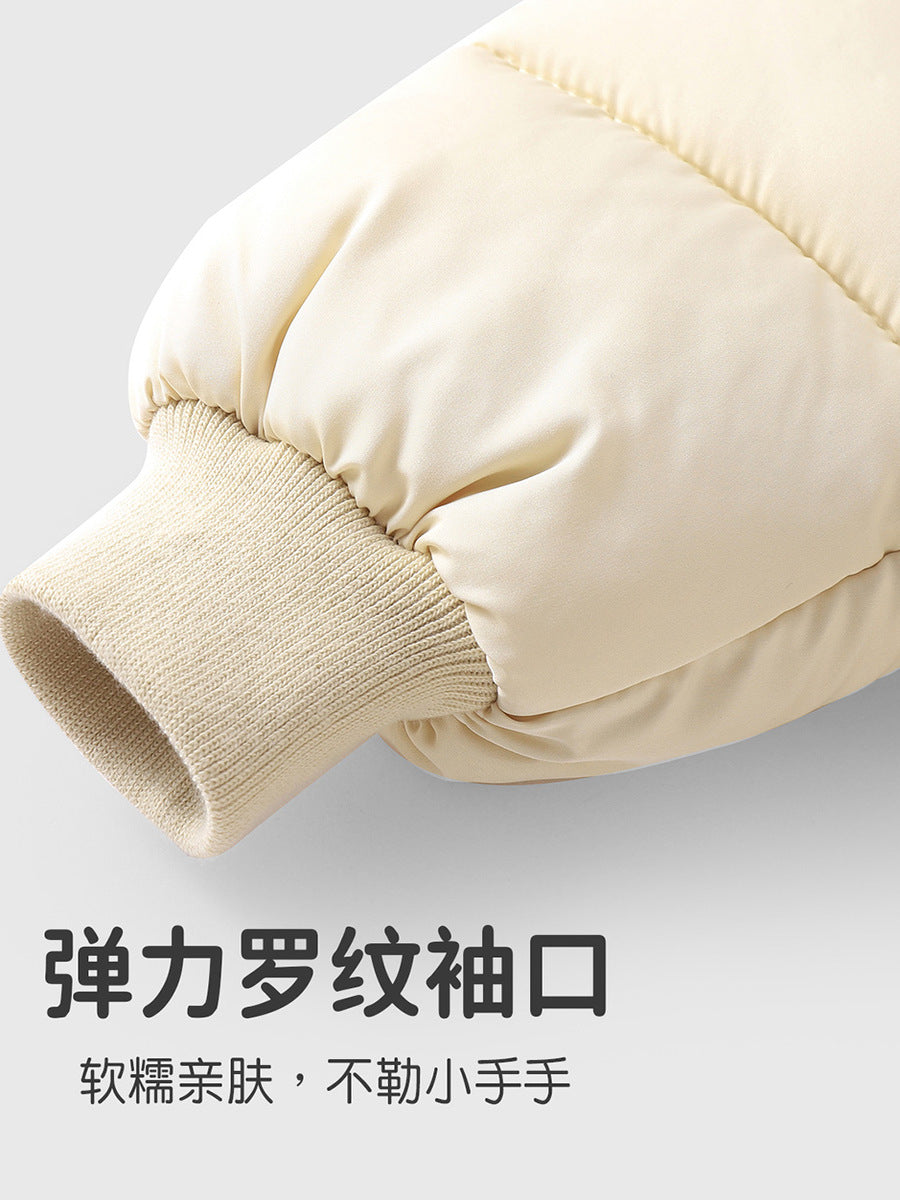 Youqi Qızlar üçün Gödəkçə 2025 Yeni Qış Qalınlaşdırılmış Yun astarlı Küləkdən Qoruyucu Başlıqlı Pambıq Yastıqlı Gödəkçə Oğlanlar və Qızlar üçün