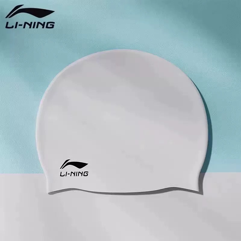 Yüksək görünüşlü və uzun saçlı qadınlar üçün Li-Ning üzgüçülük papağı, kişilər və uşaqlar üçün suya davamlı və uzanmayan silikon üzgüçülük papağı