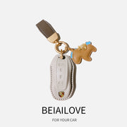 2025 Porsche Macan elektrikli avtomobil açar üzüyü/çantası üçün orijinal dəri açar üzüyü.