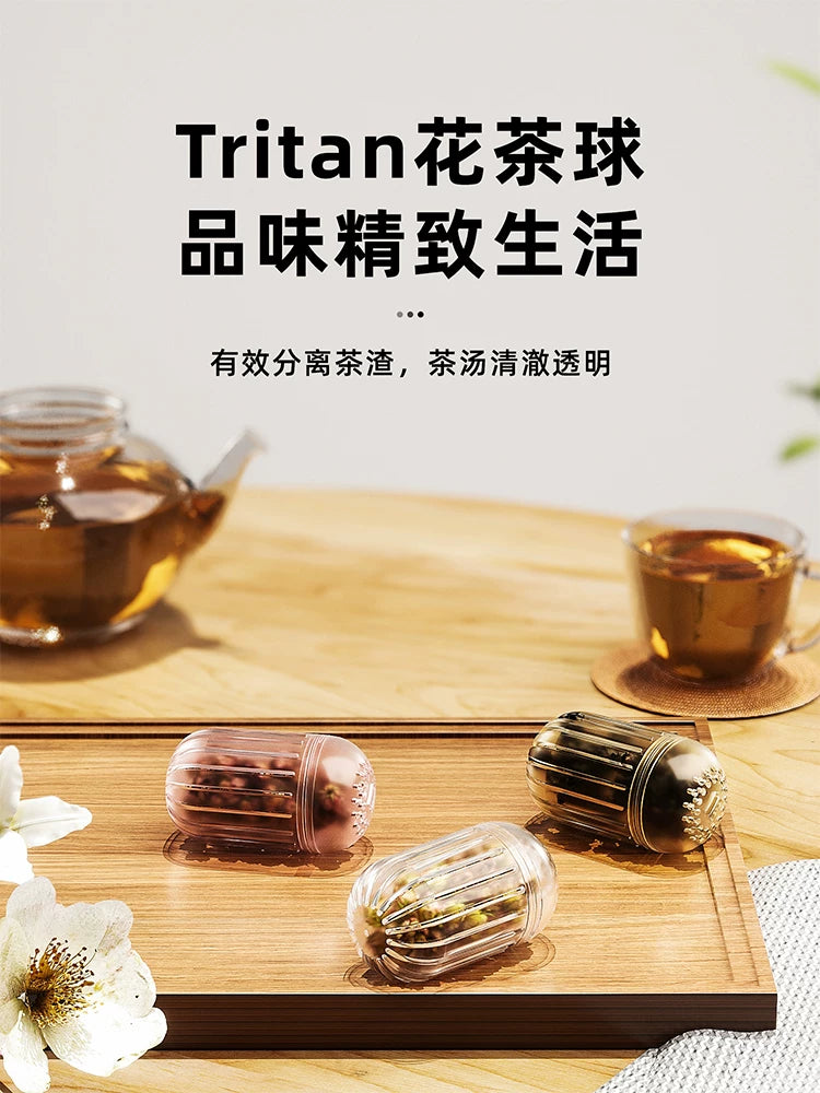 Çay sızması çay filtri çay artefaktı Tritan materialı yüksək temperatura davamlı çay filtri izolyasiya edilmiş su fincanı universal çay topu