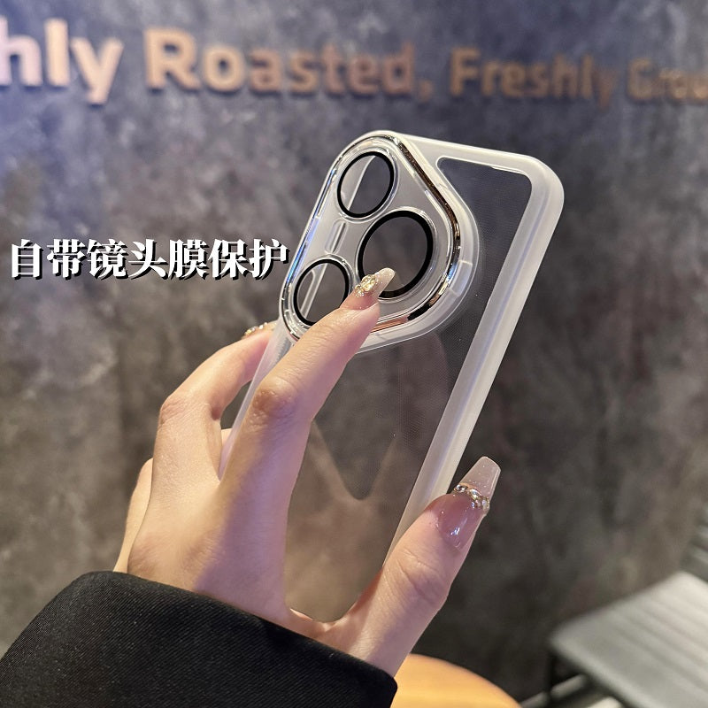 [Obyektiv filmi ilə gəlir] Huawei pura80pro+ mobil telefon qutusu üçün uyğundur yeni nazik və şəffaf pura90promax silikon p70 moda yüksək səviyyəli ultra düşməyə və sürüşməyə qarşı kişilər və qadınlar üçün