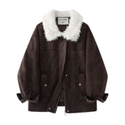 Cholisa Lambswool Yaxalıq Dizaynlı Motosiklet Gödəkçəsi Aşağı Gödəkçə Qadınlar üçün Qış 2025 Yeni Koreya Üslubunda Super Şirin Üst Geyim