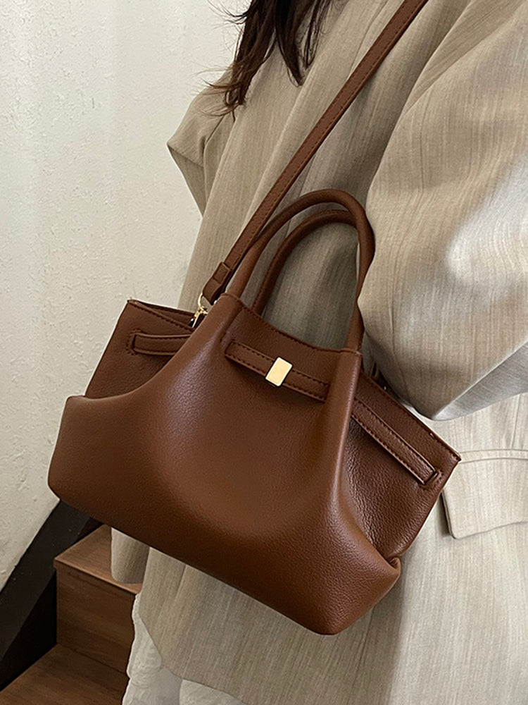 French retro lychee pattern bag for women, new 2025 style, high quality, multi-functional, shoulder/cross body bag, fashionable city bag.