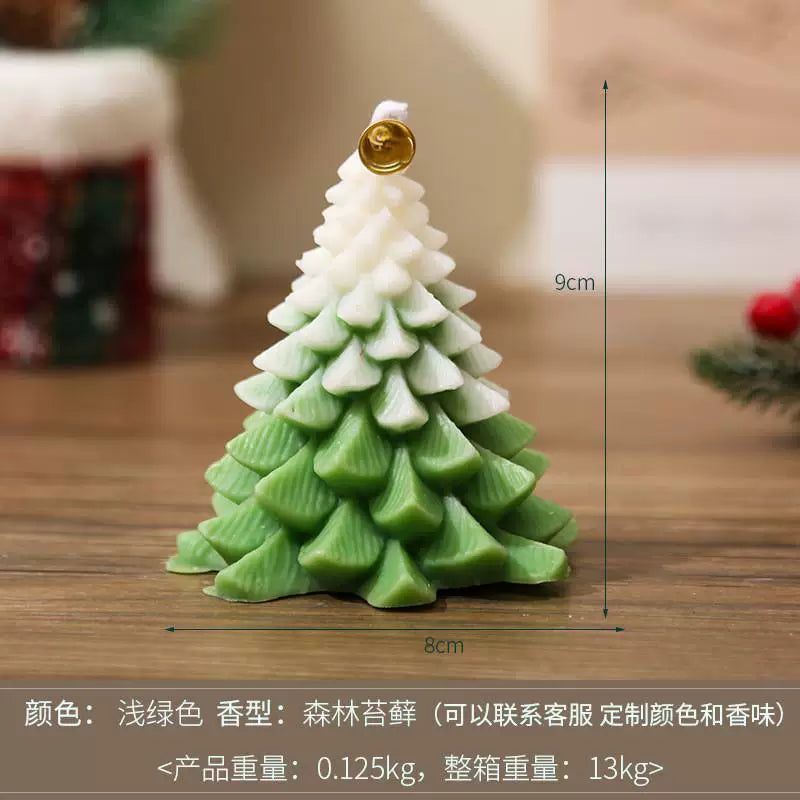 Christmas tree scented candle, holiday gift and home decorationChristmas