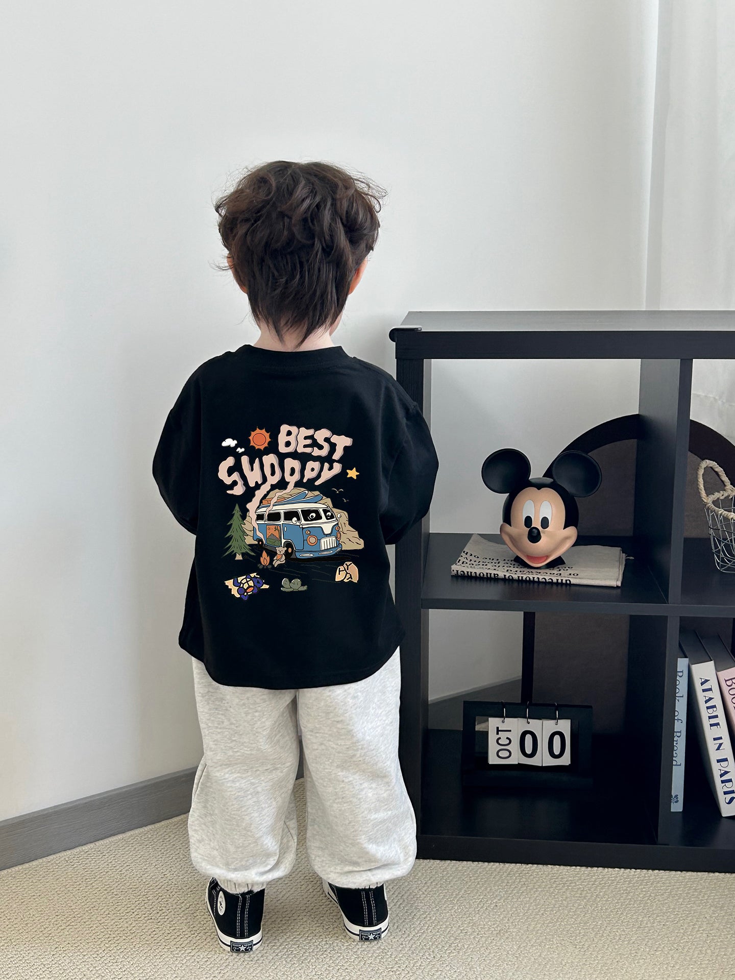 LINSANSUI Orijinal Uşaq Geyimləri Dəbli Oğlanlar üçün Çoxfunksiyalı Koreya Üslubunda Uzunqol Futbolka, Yaz və Payız Uşaq üçün Təmiz Pambıq Boş Top