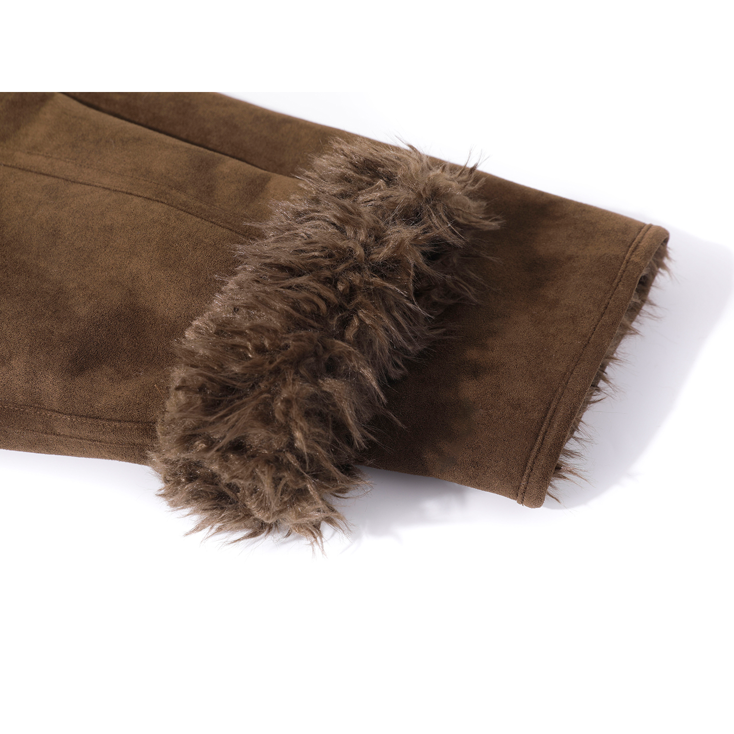 Cholisa Qadınlar üçün Geri Dönən Zamşa Xəz Motosiklet Gödəkçəsi, Payız və Qış Qalınlaşdırılmış Peluş və Heyrətamiz Gözəl Palto