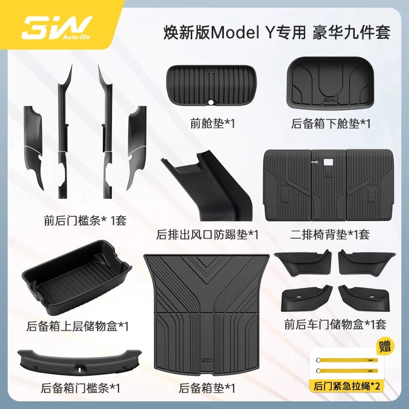 3W full TPE door storage box suitable for Tesla Model Y/3/YL door storage box protective pad