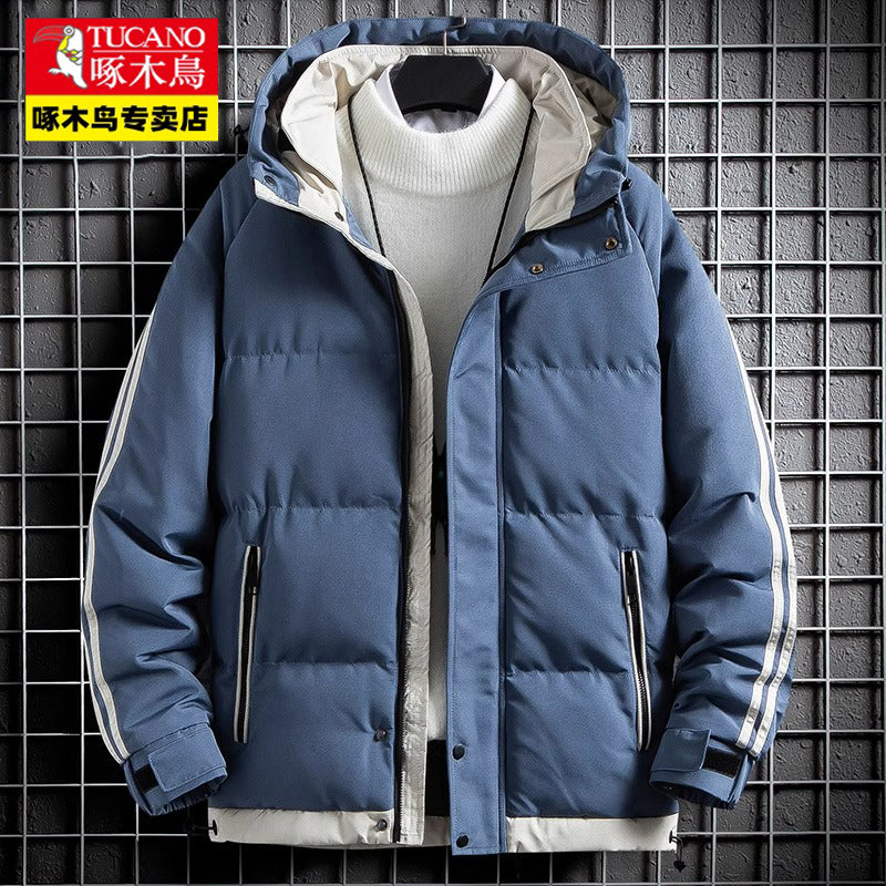 Woodpecker Kişilər üçün Aşağı Gödəkçə, Qış Şort Modeli, 2025 Yeni Gündəlik Pambıq Yastıqlı Gödəkçə, Başlıqlı, Çoxfunksiyalı, Qalın Pambıq Yastıqlı Palto, Dəbli