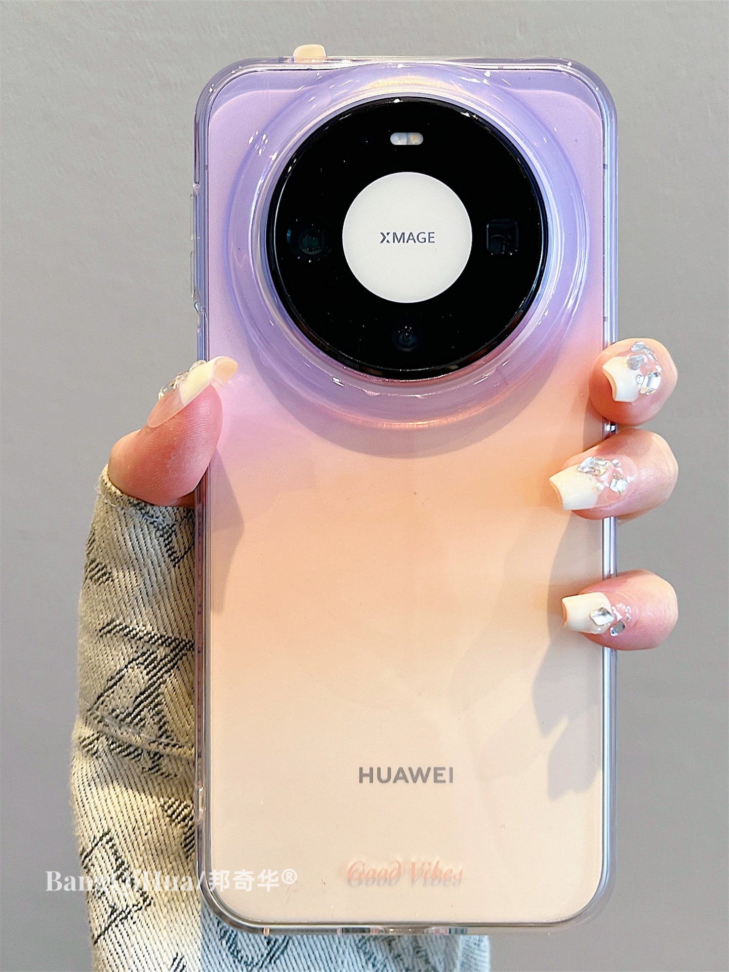 Huawei mate80promax üçün uyğundur yeni mobil telefon qutusu Yapon və Koreya ins gradient rəng çəhrayı guava mate70/60pro kreativ ingilis pura90promax payız əleyhinə pura80/70pro