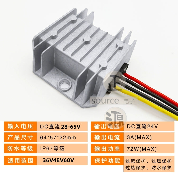 48v36v24v-dən gərginlik tənzimləyicisi 24V avtomobilin DC enerji təchizatı transformatoru 12V gücləndirici 24V gücləndirici modul