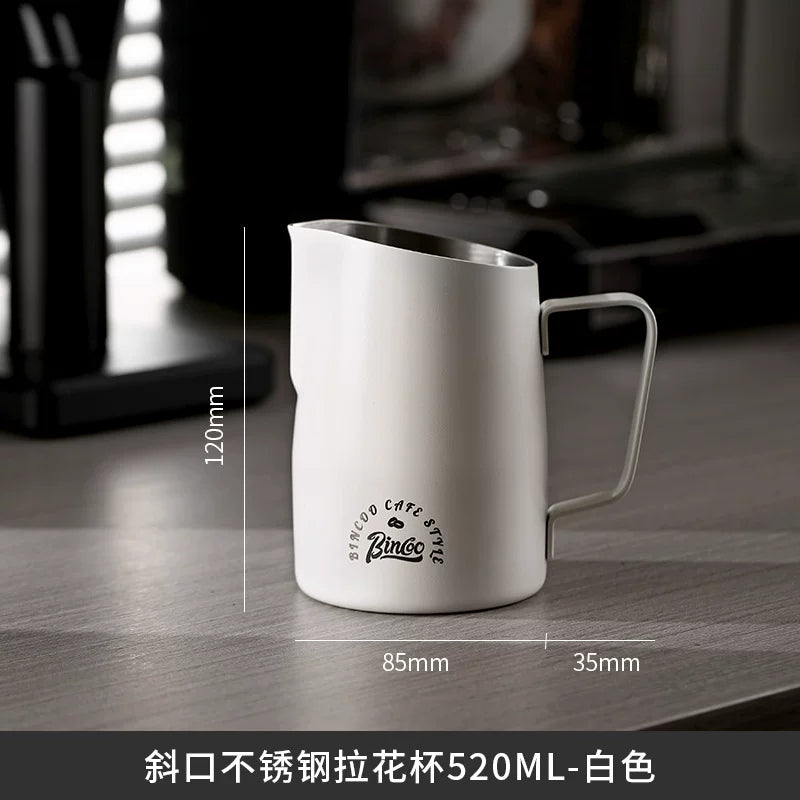 bincoo latte art çəllək İtalyan paslanmayan poladdan hazırlanmış süd köpüyü stəkan sivri ağızlı süd çəllək latte sənət qabı professional qəhvə latte sənət stəkanı
