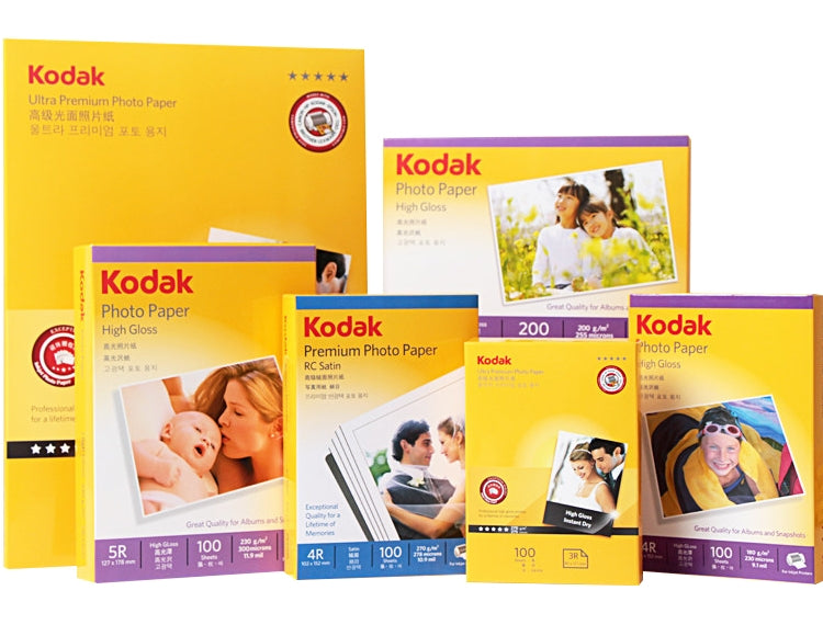 A4 Kodak foto kağızı 6 düym 5 düym 7 düym A6 parlaq foto kağızı 4r suya davamlı mürəkkəb püskürtməli çap RC foto kağızı 270 q parlaq zamşa 230 q 200 q 180 q foto kağız albom kağızı 3r foto kağızı