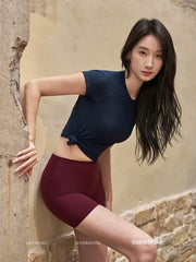 Kayi yoga geyimi qadınların yaz və yay yeni qısaqol fitnes zirvələri peşəkar yüksək səviyyəli moda və yüksək səviyyəli idman geyimləri üçün
