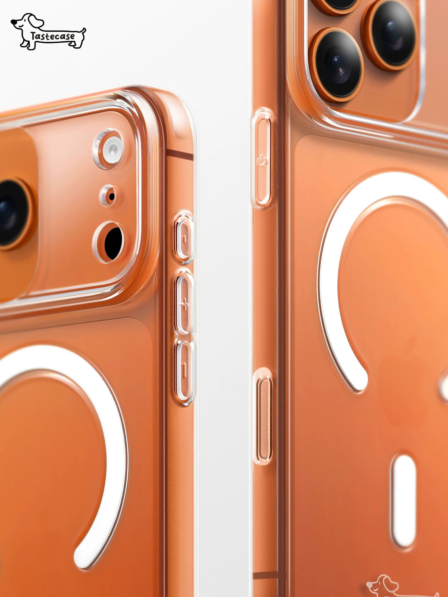 Apple iPhone17ProMax üçün uyğun olan Tastecase dachshund ultra nazik şəffaf maqnit telefon qutusu sararmayan MagSafe qoruyucu örtük yeni 16 sevimli puppy sadə 15 tam sərt qabıq