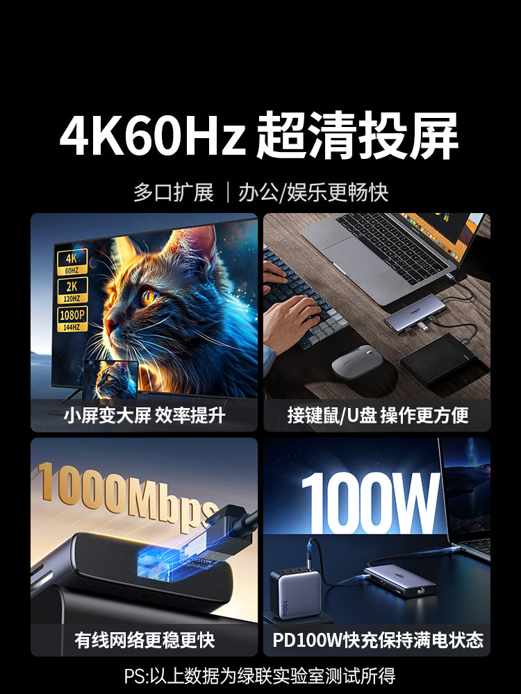 Greenlink typec genişləndirmə dokunu USB3.2 mərkəzinə genişləndirmə 10Gbps çevirmə HDMI çox funksiyalı interfeys HUB adapteri Thunderbolt 4 Apple MacBook noutbuk ipad üçün uyğundur
