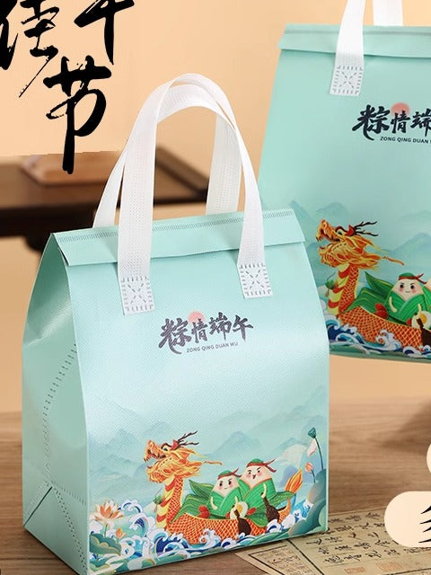 Dragon Boat Festival Hədiyyə Çantası Zongzi İzolyasiyalı Çanta Mal və Qoyun əti Soyuducu Çanta Qidalandırıcı İzolyasiyalı Çanta Dəniz məhsulları Soyuducu Çanta Çap edilə bilər