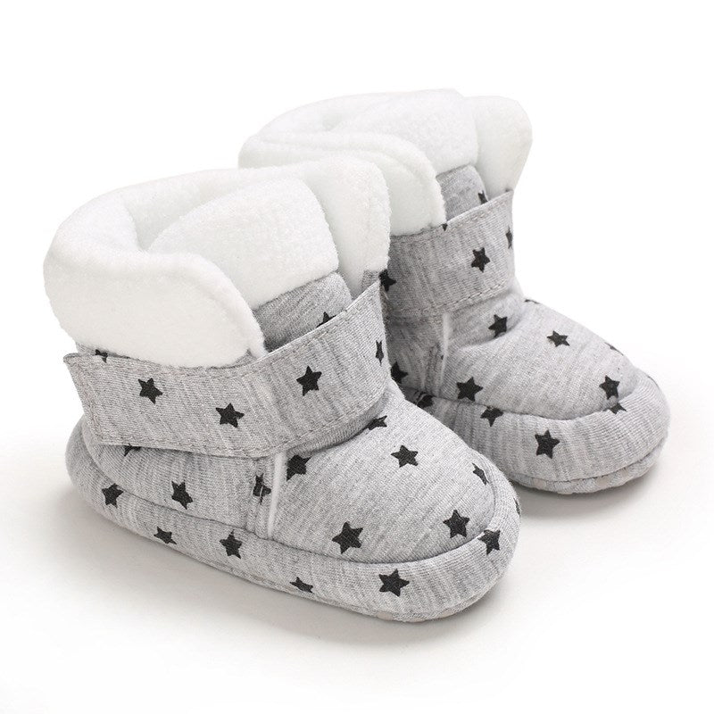 01YearOl üçün Soft Bottom Star Print Gündəlik Pambıq Uşaq Ayaqqabıları