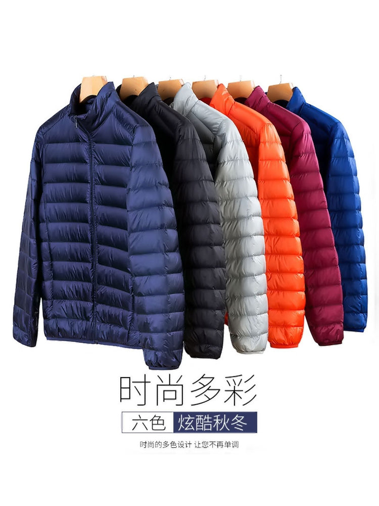 Ağacdələn 90% Ağ Ördək Tüklü Yüngül Tüklü Gödəkçə Kişilər üçün Qısa Stil Payız və Qış Yeni Stil Qısa Böyük Ölçülü İsti Küləkdən Qoruyucu Üst Geyim