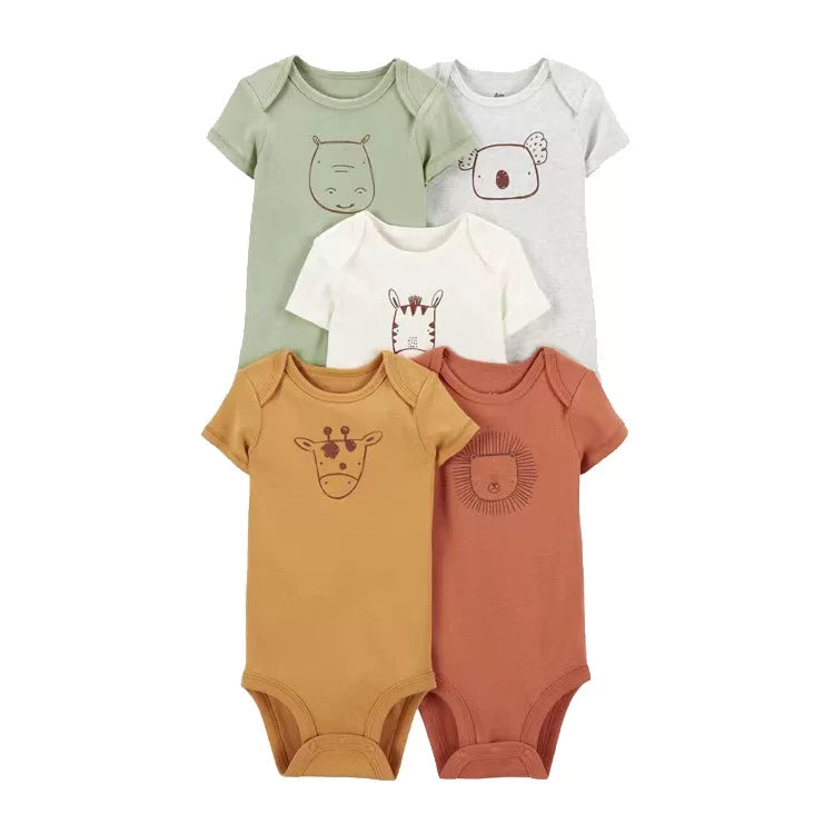 yay yeni doğulmuş körpə geyimləri körpə pambıq moda romper 5 ədəd dəst