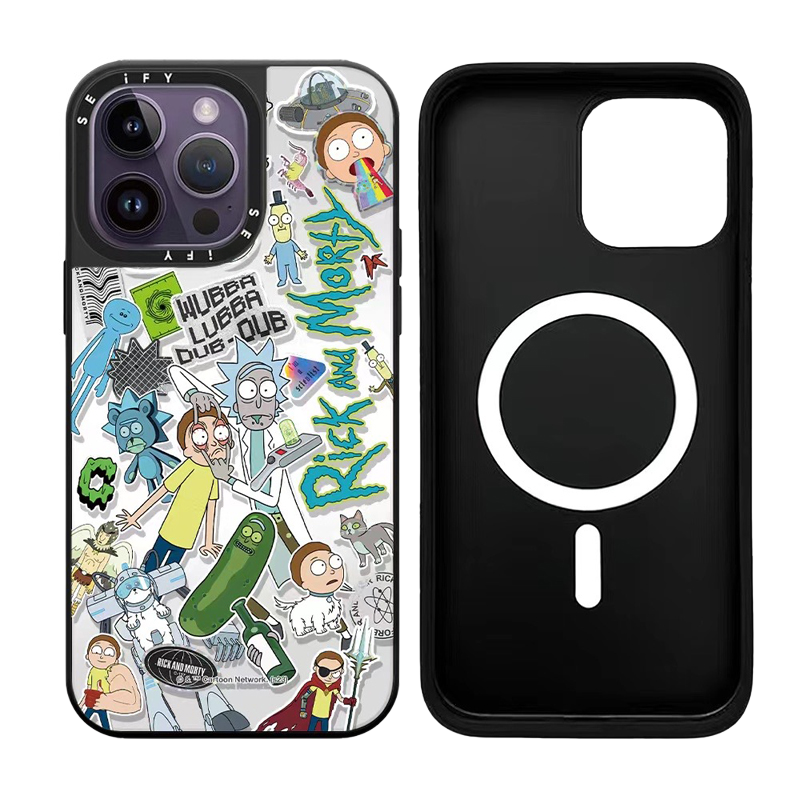 CASETiFiY Əməkdaşlıq Rick and Morty 16 Pro, iPhone 17 Pro Max və Apple 15 Plus Telefon Qabı ilə Uyğundur 12 Trendy Qab 13 Damlama Qoruyucu 14 Güzgü Yaradıcı Maqnit Yapışqanlı Huaqiangbei Qadınlar üçün Əvəzedici