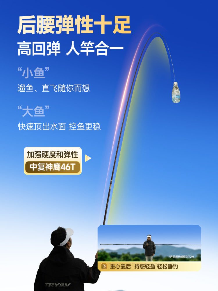 Chuangwei 5H Fövqəladə Usta ikinci nəsil ultra yüngül kiçik hərtərəfli balıqçı çubuğu əl çubuğu ultra yüngül ultra sərt platformalı balıqçı çubuğu crucian sazan çubuğu