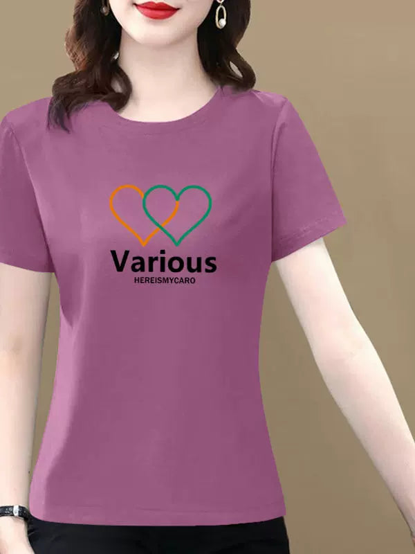 Yay təmiz pambıq böyük ölçülü qısaqol qısaqol köynək qadın yeni moda dəyirmi boyun çaplı ananın üst orta yaşlı qarnı örtən köynək