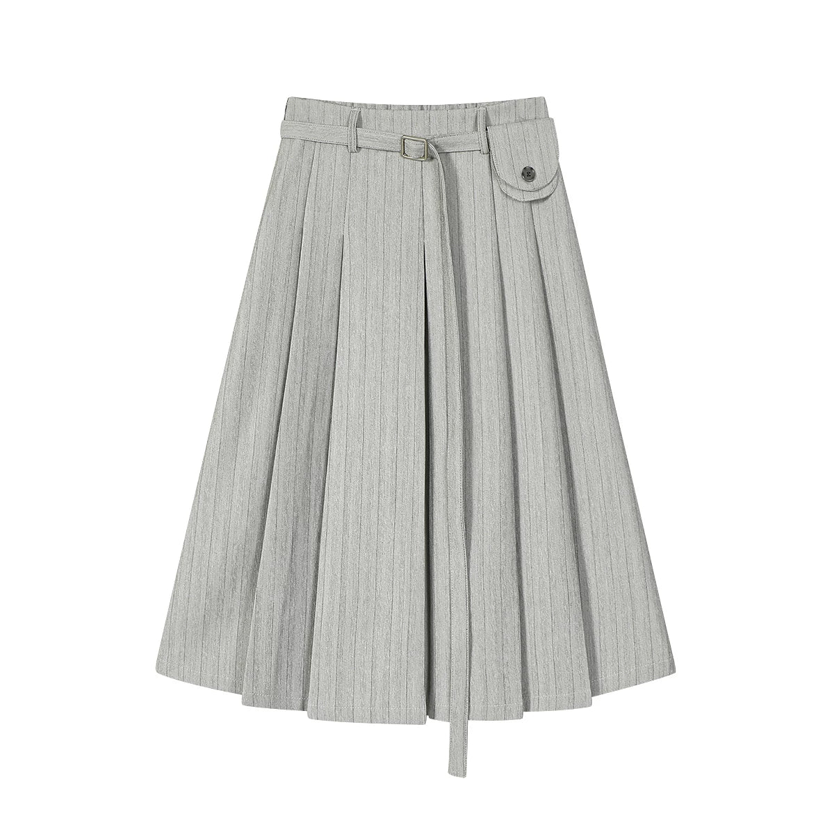 Cholisa-nın çox şirin və özünəməxsus qırçınlı zolaqlı midi ətəyi yaz və payız üçün yeni, arıq və zərif bir tərzdir.