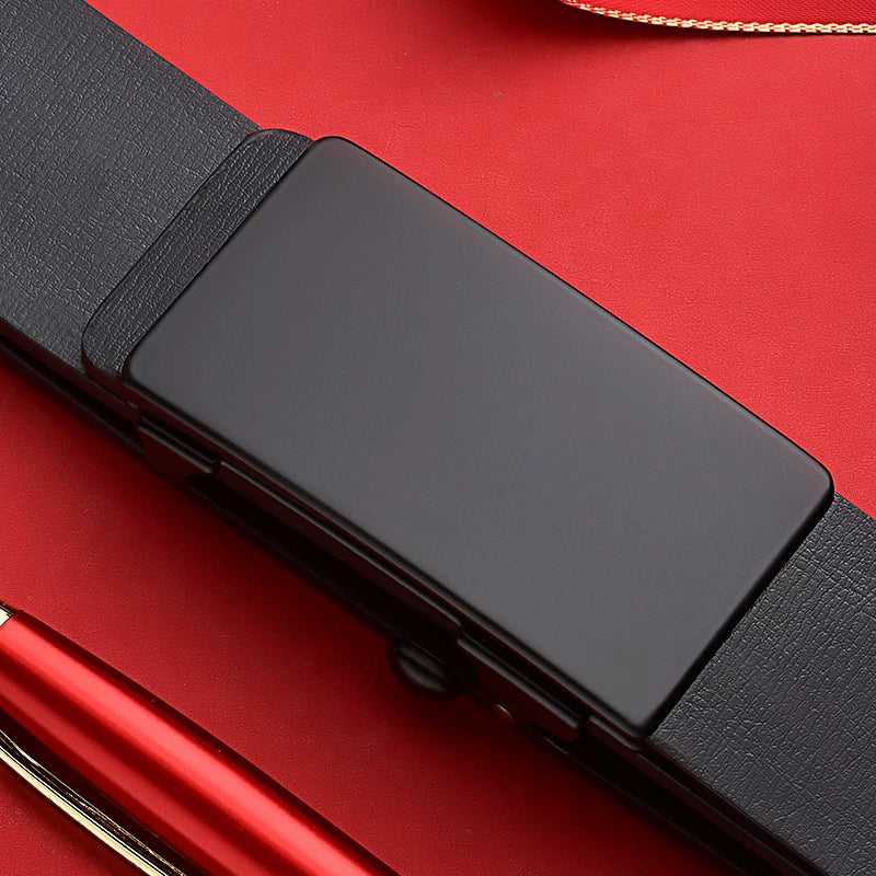 Woodpecker Kişi Dəri Kəmər, Dişsiz, Daxili Geyim, Avtomatik Toka, Dəbli Gənc Kişilər üçün İşgüzar Şalvar Kəməri, Orijinal Dəri