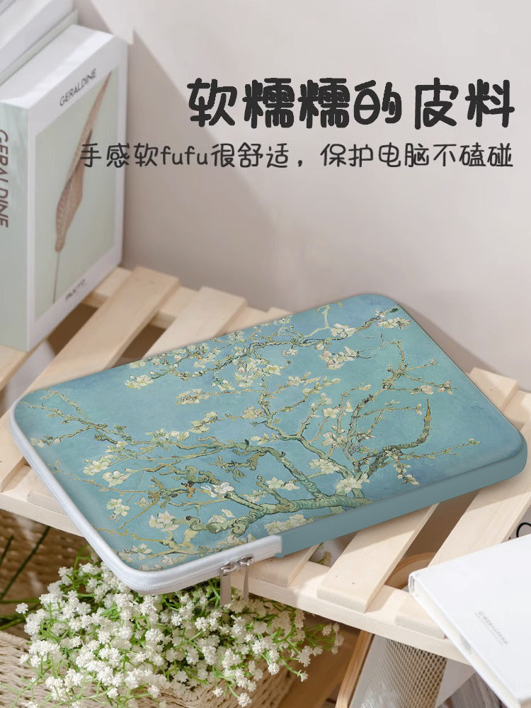 Van Gogh yağlı boya noutbuk çantası ipad astar çantası Apple macbook 13 Lenovo air notebook Huawei 15 point 6 inch qoruyucu örtük HP Xiaomi 11 planşet saxlama çantası