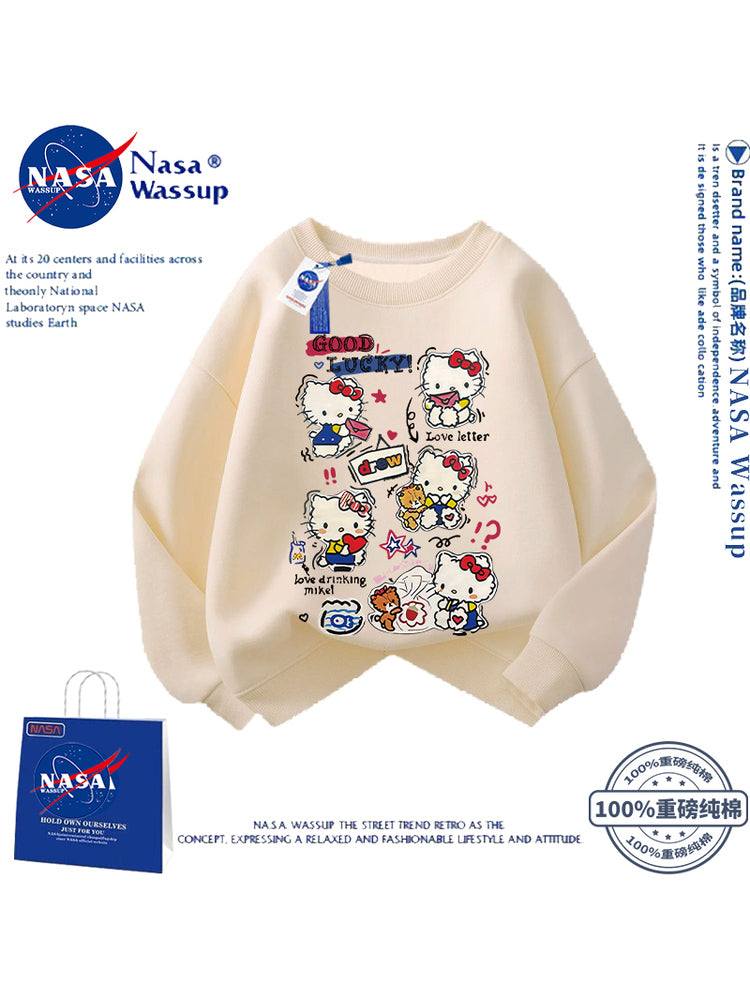 NASA Şirin Cizgi Filmi Pişik Pişik Sviteri Qızlar üçün, Yeni Yaz/Payız/Qış Stilində, Çoxfunksiyalı Boş Oturacaqlı, Ana-Qız Geyimi