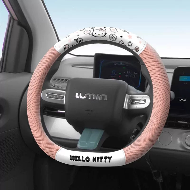My Melody Steering Wheel 2026 New Style, All Seasons, Cute D Shaped Car Gear Cover for Audi, Mercedes-Benz, BMW