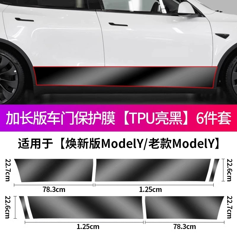 Tesla Yeni Versiya Modeli/Yl/3-ə aiddir Arxa Qapı Sıçramaya Qarşı Film Qapı TPU Ekran Qoruyucusu Bərpa Aksesuarları