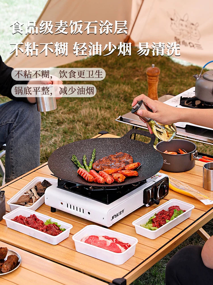 Açıq tibbi daş kaset sobası barbekü boşqabı barbekü qabı Koreya tipli Teppanyaki induksiya sobası qril qabı ev təsərrüfatları