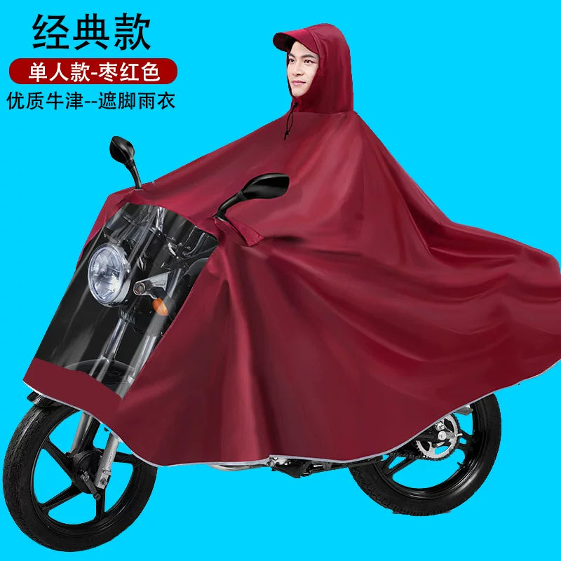 Əlavə böyük sürən kişilər üçün 125 motosiklet xüsusi yağış paltarı tək və ikiqat böyüdülmüş və qalınlaşdırılmış tam bədənli yağış pançosu